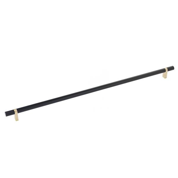 Emtek - Select Bar Cabinet Pull 18 Inch C-C, Rectangular Bar Stem, Knurled Bar
