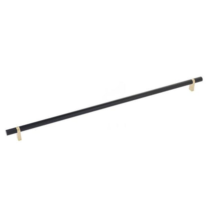 Emtek - Select Bar Cabinet Pull 18 Inch C-C, Rectangular Bar Stem, Knurled Bar