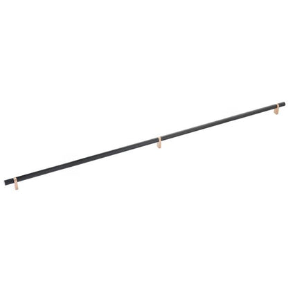 Emtek - Select Bar Cabinet Pull 36 Inch C-C, Rectangular Bar Stem, Knurled Bar