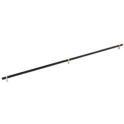 Emtek - Select Bar Cabinet Pull 36 Inch C-C, Rectangular Bar Stem, Knurled Bar