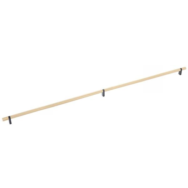 Emtek - Select Bar Cabinet Pull 36 Inch C-C, Rectangular Bar Stem, Knurled Bar