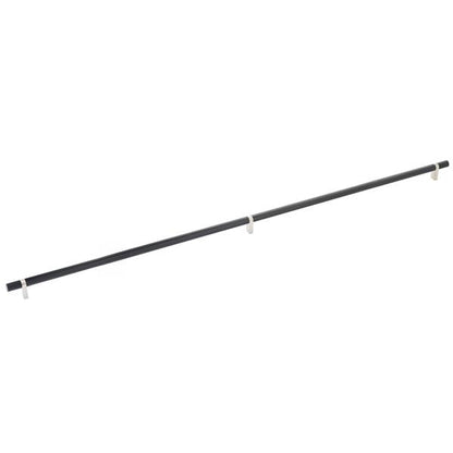 Emtek - Select Bar Cabinet Pull 36 Inch C-C, Rectangular Bar Stem, Knurled Bar