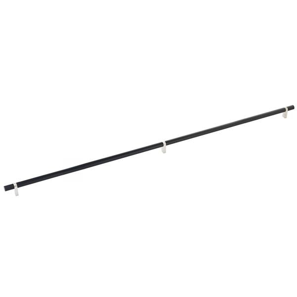 Emtek - Select Bar Cabinet Pull 36 Inch C-C, Rectangular Bar Stem, Knurled Bar