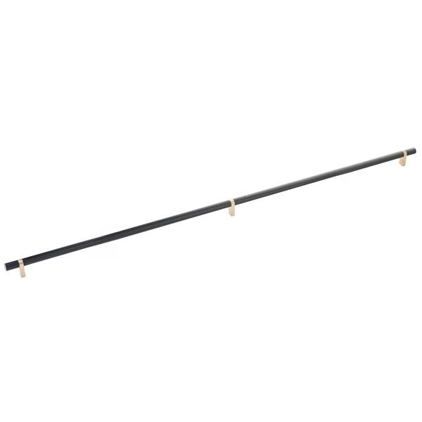 Emtek - Select Bar Cabinet Pull 36 Inch C-C, Rectangular Bar Stem, Knurled Bar