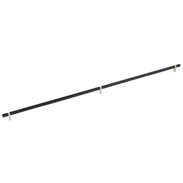 Emtek - Select Bar Cabinet Pull 36 Inch C-C, Rectangular Bar Stem, Knurled Bar