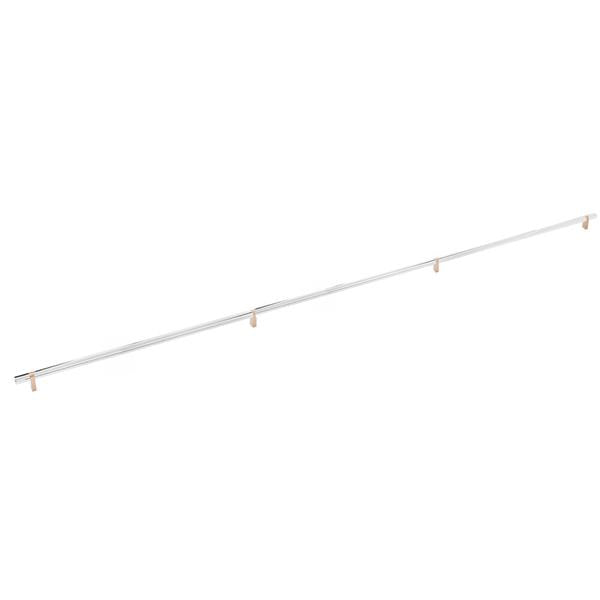 Emtek - Select Bar Cabinet Pull 54 Inch C-C, Rectangular Bar Stem, Smooth Bar