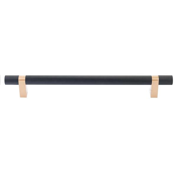 Emtek - Select Bar Appliance Pull 12 Inch C-C, Rectangular Bar Stem, Knurled Bar