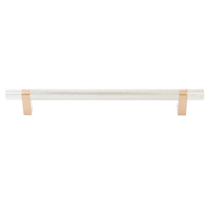 Emtek - Select Bar Appliance Pull 12 Inch C-C, Rectangular Bar Stem, Knurled Bar