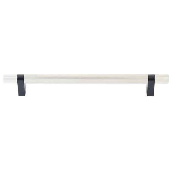 Emtek - Select Bar Appliance Pull 12 Inch C-C, Rectangular Bar Stem, Knurled Bar