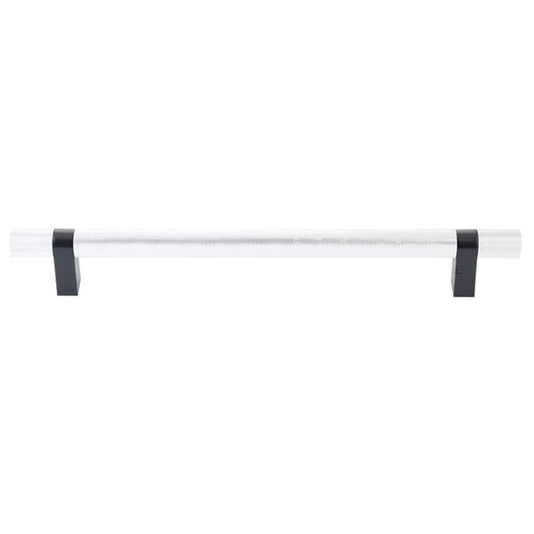 Emtek - Select Bar Appliance Pull 12 Inch C-C, Rectangular Bar Stem, Knurled Bar