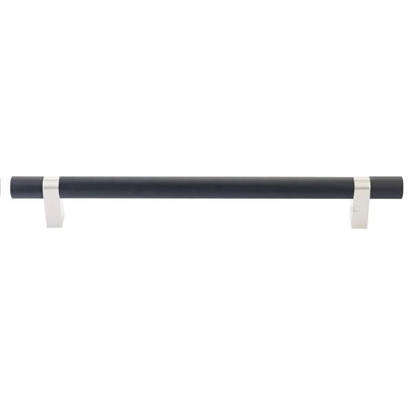 Emtek - Select Bar Appliance Pull 12 Inch C-C, Rectangular Bar Stem, Knurled Bar
