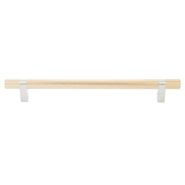 Emtek - Select Bar Appliance Pull 12 Inch C-C, Rectangular Bar Stem, Knurled Bar
