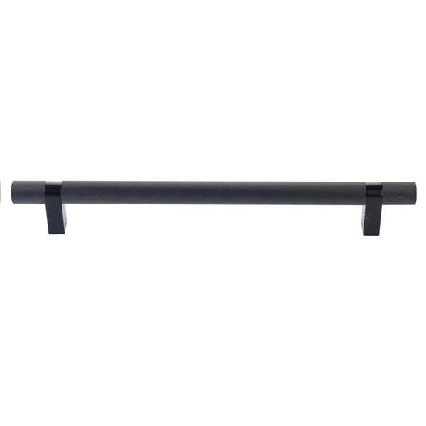 Emtek - Select Bar Appliance Pull 12 Inch C-C, Rectangular Bar Stem, Knurled Bar