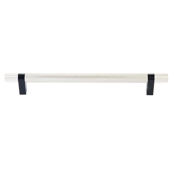 Emtek - Select Bar Appliance Pull 12 Inch C-C, Rectangular Bar Stem, Knurled Bar