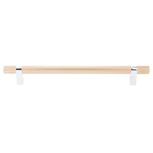 Emtek - Select Bar Appliance Pull 12 Inch C-C, Rectangular Bar Stem, Knurled Bar
