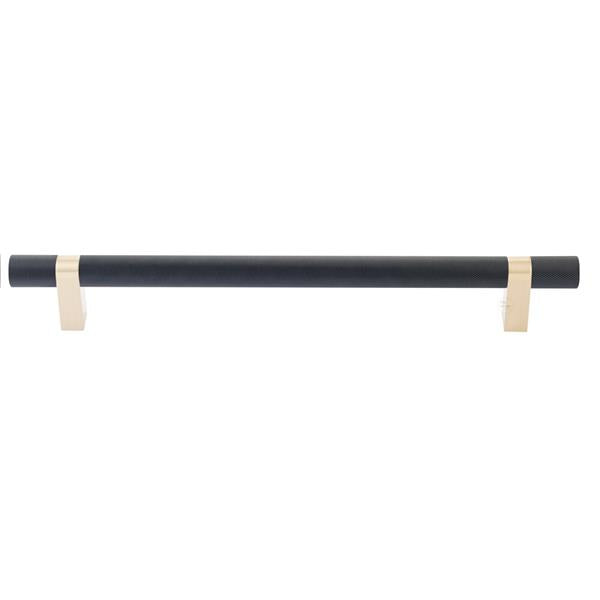 Emtek - Select Bar Appliance Pull 12 Inch C-C, Rectangular Bar Stem, Knurled Bar