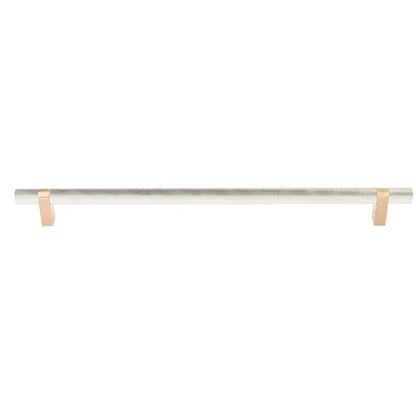 Emtek - Select Bar Appliance Pull 18 Inch C-C, Rectangular Bar Stem, Knurled Bar