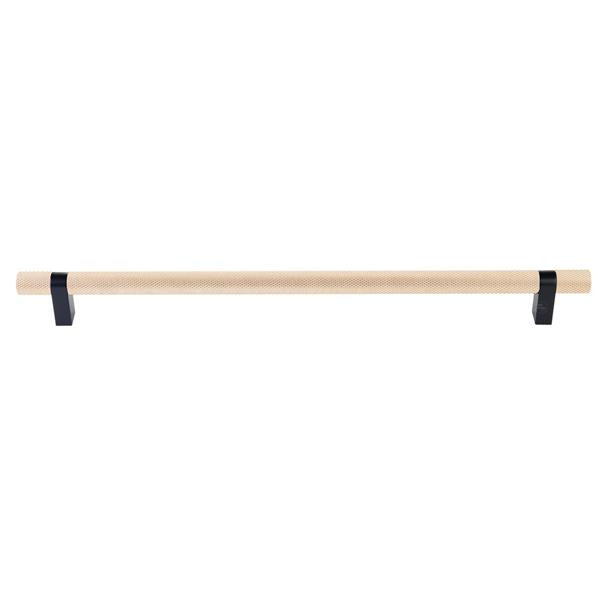 Emtek - Select Bar Appliance Pull 18 Inch C-C, Rectangular Bar Stem, Knurled Bar