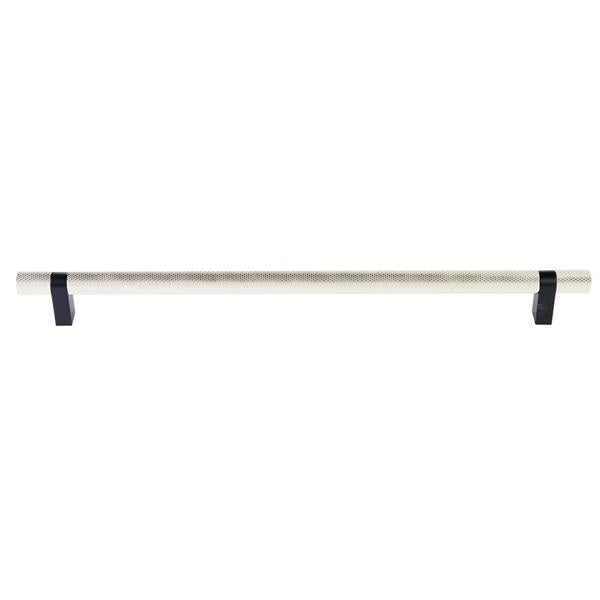 Emtek - Select Bar Appliance Pull 18 Inch C-C, Rectangular Bar Stem, Knurled Bar