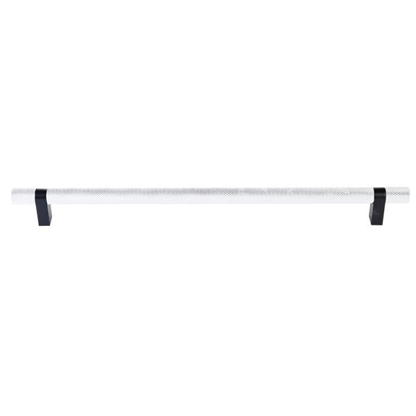 Emtek - Select Bar Appliance Pull 18 Inch C-C, Rectangular Bar Stem, Knurled Bar