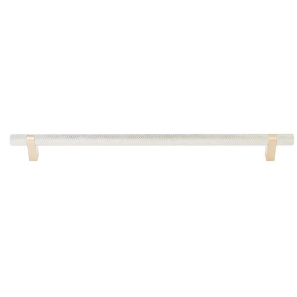 Emtek - Select Bar Appliance Pull 18 Inch C-C, Rectangular Bar Stem, Knurled Bar