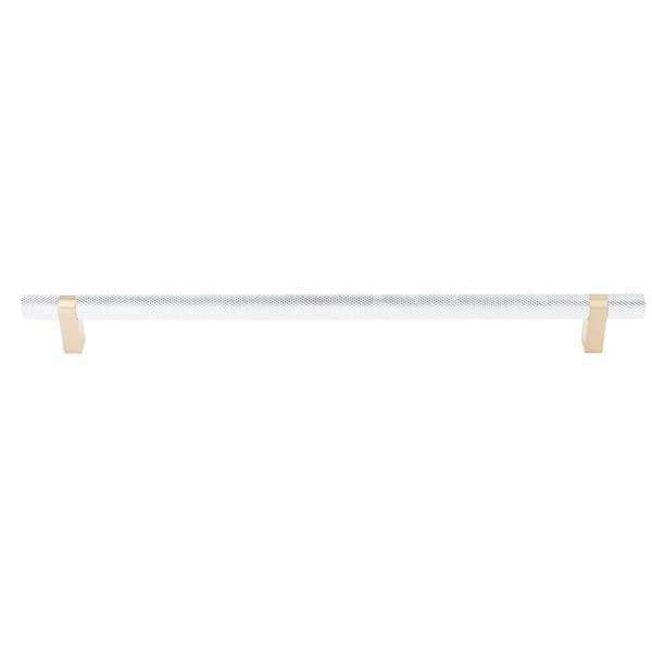 Emtek - Select Bar Appliance Pull 18 Inch C-C, Rectangular Bar Stem, Knurled Bar
