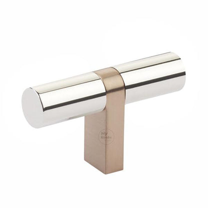 Emtek - Select Cabinet T-Knob 2-1/4 Inch overall, Rectangular Bar Stem, Smooth Bar