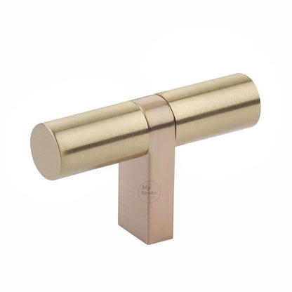 Emtek - Select Cabinet T-Knob 2-1/4 Inch overall, Rectangular Bar Stem, Smooth Bar