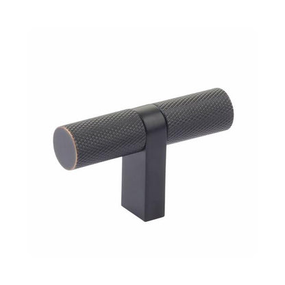 Emtek - Select Cabinet T-Knob 2-1/4 Inch overall, Rectangular Bar Stem, Knurled Bar