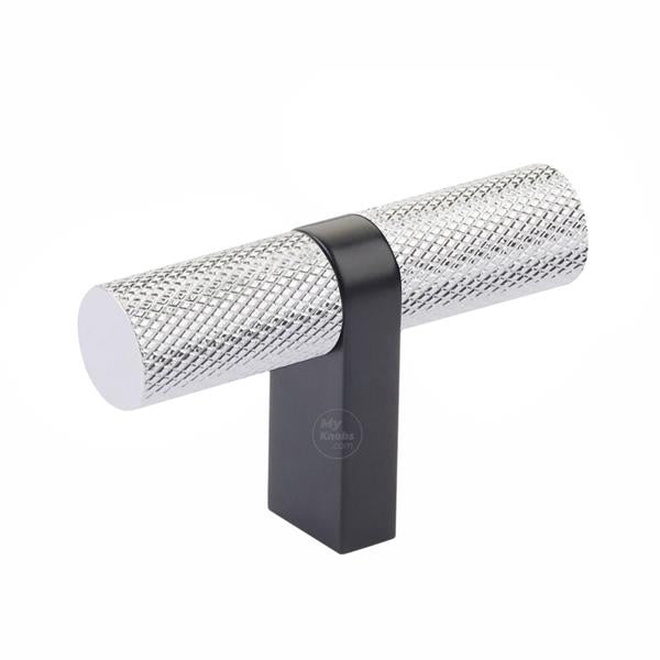 Emtek - Select Cabinet T-Knob 2-1/4 Inch overall, Rectangular Bar Stem, Knurled Bar