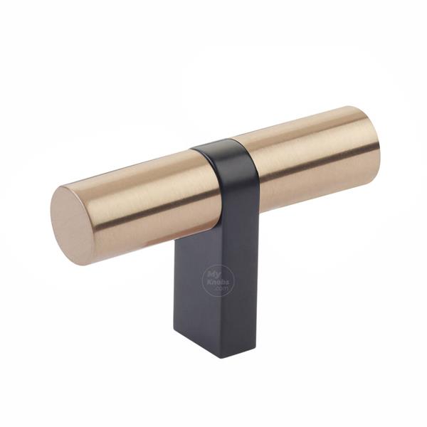 Emtek - Select Cabinet T-Knob 2-1/4 Inch overall, Rectangular Bar Stem, Smooth Bar