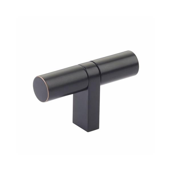 Emtek - Select Cabinet T-Knob 2-1/4 Inch overall, Rectangular Bar Stem, Smooth Bar