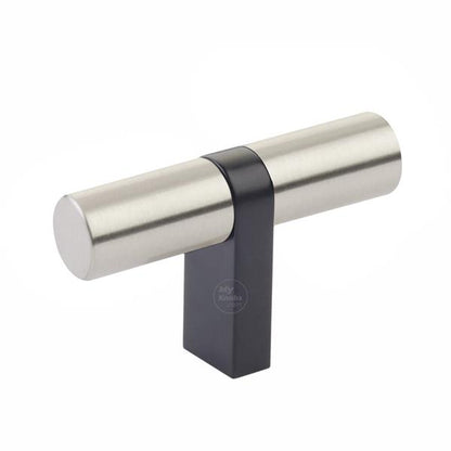 Emtek - Select Cabinet T-Knob 2-1/4 Inch overall, Rectangular Bar Stem, Smooth Bar