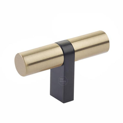 Emtek - Select Cabinet T-Knob 2-1/4 Inch overall, Rectangular Bar Stem, Smooth Bar