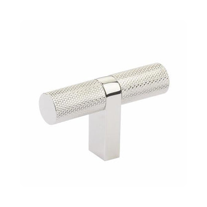 Emtek - Select Cabinet T-Knob 2-1/4 Inch overall, Rectangular Bar Stem, Knurled Bar