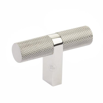 Emtek - Select Cabinet T-Knob 2-1/4 Inch overall, Rectangular Bar Stem, Knurled Bar