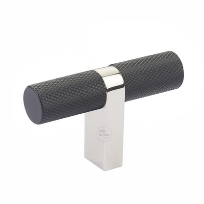 Emtek - Select Cabinet T-Knob 2-1/4 Inch overall, Rectangular Bar Stem, Knurled Bar