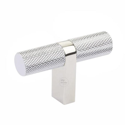 Emtek - Select Cabinet T-Knob 2-1/4 Inch overall, Rectangular Bar Stem, Knurled Bar