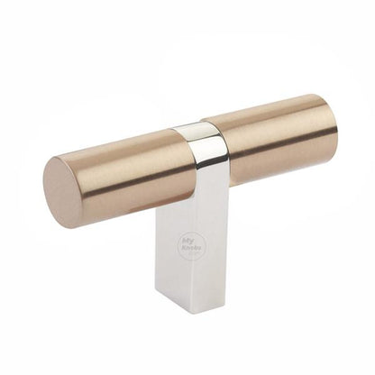 Emtek - Select Cabinet T-Knob 2-1/4 Inch overall, Rectangular Bar Stem, Smooth Bar