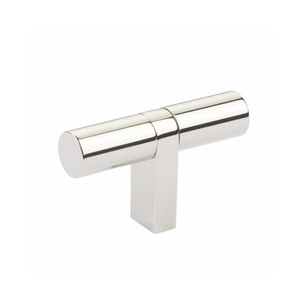 Emtek - Select Cabinet T-Knob 2-1/4 Inch overall, Rectangular Bar Stem, Smooth Bar