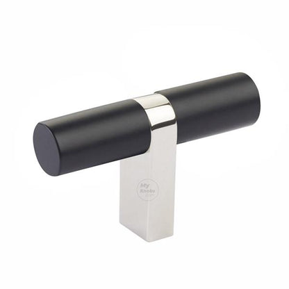 Emtek - Select Cabinet T-Knob 2-1/4 Inch overall, Rectangular Bar Stem, Smooth Bar