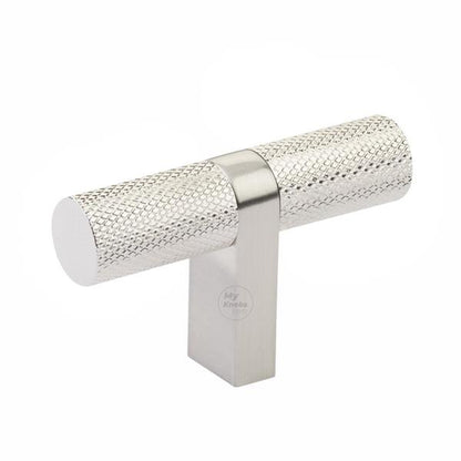 Emtek - Select Cabinet T-Knob 2-1/4 Inch overall, Rectangular Bar Stem, Knurled Bar