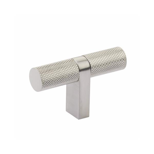 Emtek - Select Cabinet T-Knob 2-1/4 Inch overall, Rectangular Bar Stem, Knurled Bar
