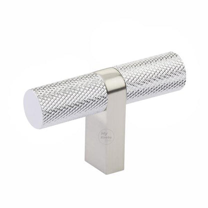 Emtek - Select Cabinet T-Knob 2-1/4 Inch overall, Rectangular Bar Stem, Knurled Bar