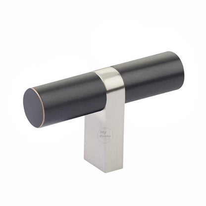 Emtek - Select Cabinet T-Knob 2-1/4 Inch overall, Rectangular Bar Stem, Smooth Bar