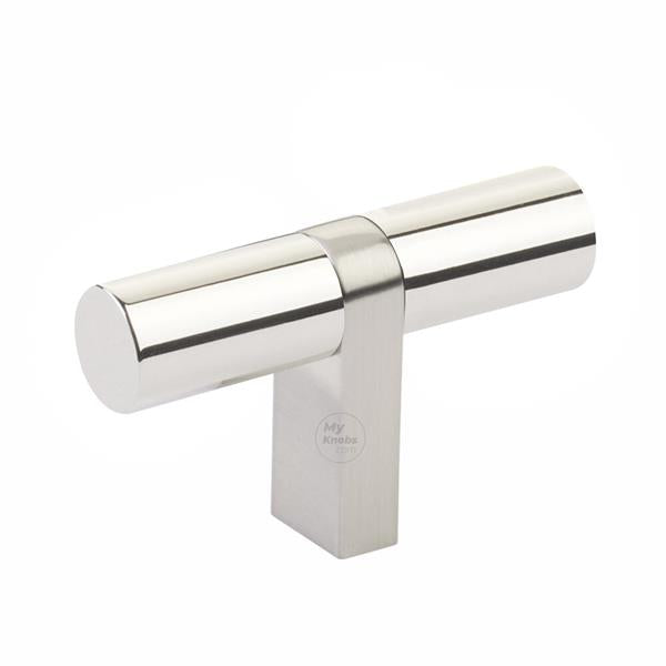 Emtek - Select Cabinet T-Knob 2-1/4 Inch overall, Rectangular Bar Stem, Smooth Bar