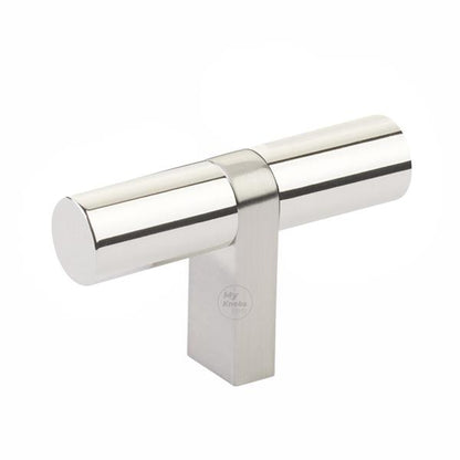 Emtek - Select Cabinet T-Knob 2-1/4 Inch overall, Rectangular Bar Stem, Smooth Bar