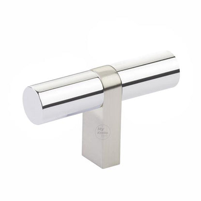 Emtek - Select Cabinet T-Knob 2-1/4 Inch overall, Rectangular Bar Stem, Smooth Bar