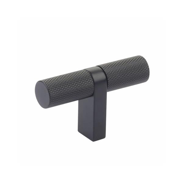 Emtek - Select Cabinet T-Knob 2-1/4 Inch overall, Rectangular Bar Stem, Knurled Bar