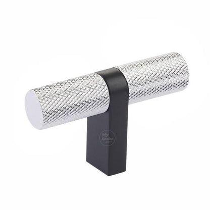 Emtek - Select Cabinet T-Knob 2-1/4 Inch overall, Rectangular Bar Stem, Knurled Bar